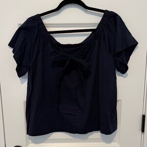 Banana Republic Dark Blue Blouse with Bow